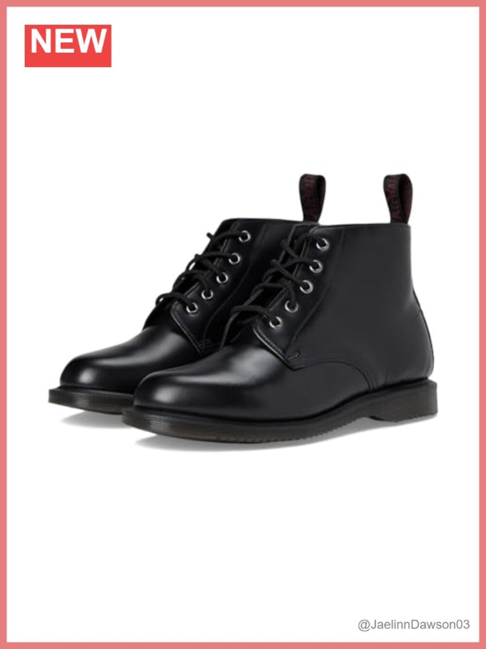 Dr. Martens Emmeline Leather Lace-Up Ankle Boots Almond Toe